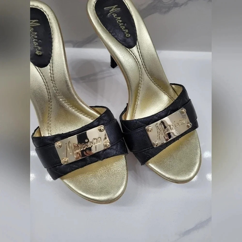 Vintage Y2k Marciano Gold Accent Quilted Mules - Picture 13 of 13